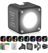 ULANZI LED Video Light Waterproof IP68 Camera Lighting Kit Mini Cube with 8 Color Gel Filters, Di...