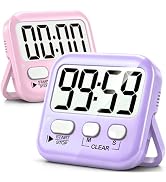Antonki 2 Pack Digital Timer for Kids, Magnetic Countdown Kitchen Timers for Cooking, Egg, Classr...