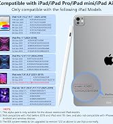 Stylus Pen for iPad 2018-2025 with Palm Rejection, Active Pencil for iPad 10th 9th 8th 7th 6th Gen