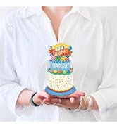 Freshcut Paper Pop Up Cards, Mini Confetti Birthday Cake, 6 Inch Mini 3D Popup Greeting Card, Bir...
