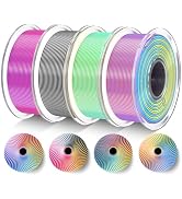 TECBEARS 4-Color Silk PLA Filament Bundle, Silk 3D Printer Filament, Shiny Silk Texture, 1kg in T...
