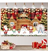 Christmas Banner Decorations, Merry Christmas Banners Background Santa Claus Gnome Snowman, Extra...