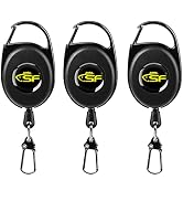 SF Fly Fishing Zinger Retractor 3PCS Steel Cord Black