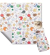 ondware 27.6" Cat Wrap for Cutting Nails, Self-Adhesive Cat Grooming Wrap Anti-Escape Cat Restrai...
