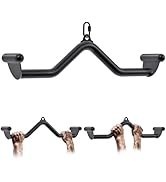 Kipika LAT Pull Down Bars Cable Machine Attachment, Rowing T-bar V-bar Set, Back Strength Trainin...