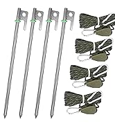 12 Inch Heavy Duty Metal Tent Stakes, Sturdy 304 Stainless Steel Tarp Stakes