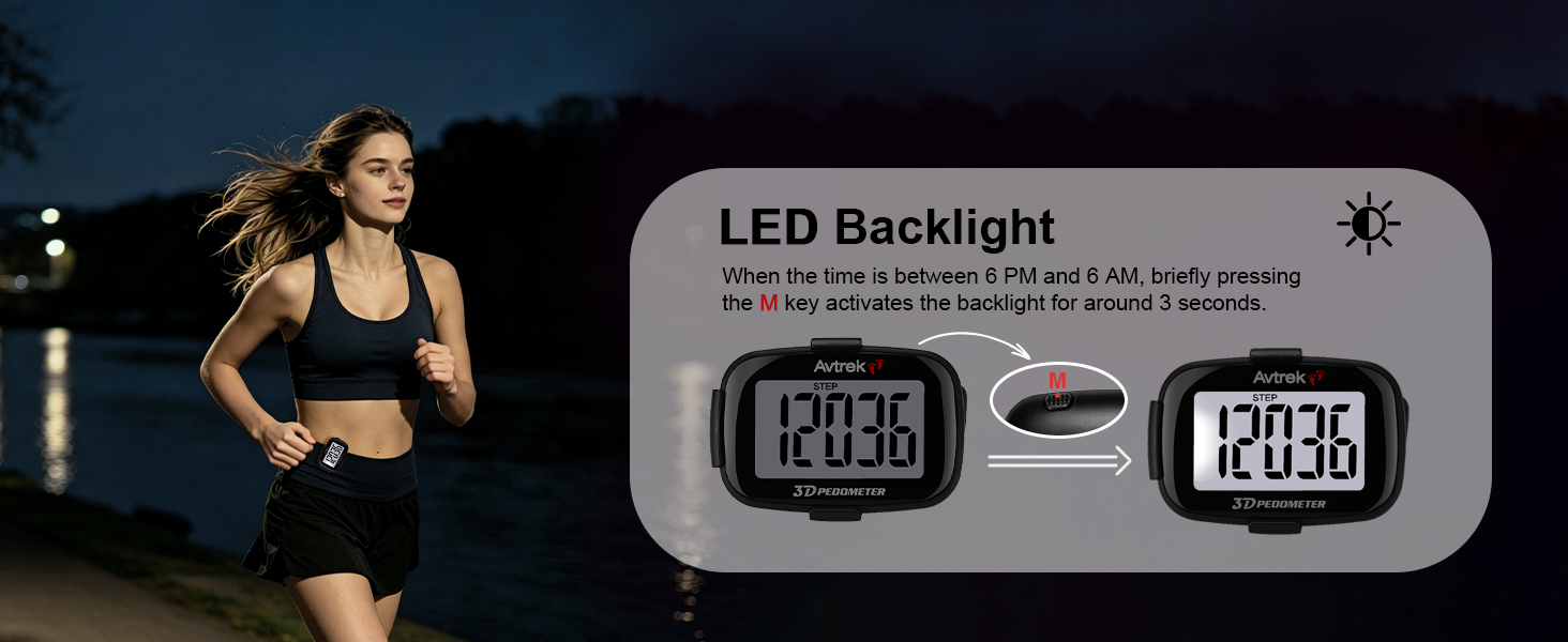 mini pedometer with LED backlight
