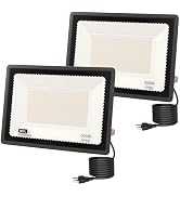 L LOHAS LED Dusk to Dawn Outdoor Lighting 300W Plug in Flood Light Outdoor | High Output Flood Li...