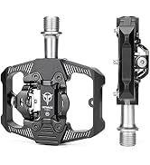 Mountain Bike Pedals - Dual Function Flat and SPD Pedal - 3 Sealed Bearing Platform Pedals SPD Co...