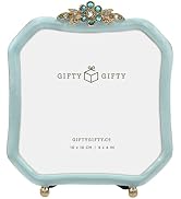 GIFTY GIFTY Classic Octagon Jeweled Enamel Photo Frame / 4x4 In | For Wall or Vertical Display on...