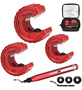 HAUTMEC Copper Tubing Cutter Set 3 PCS Copper Pipe Cutter Tool, In Portable Storage Case, Include...
