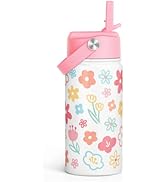SANDJEST Water Bottle Stainless Steel with Straw Lid 12oz for Kids, Travel Tumbler, Gifts for Gir...