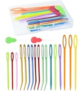 FIVEIZERO 19 Pcs Yarn Needles Set, Assorted Yarn Needles Bent Tapestry Needle Weaving Needle Darn...