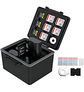 LP-E6 EN-EL15C NP-W235 FZ100 Camera Battery and Memory Card Case with Labels,DSLR SLR Battery Org...