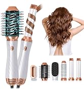 6 in 1 Hair Dryer Brush, Upgrade Detachable Blow Dryer Air Styler Wrap Curler, Hot Air Brush Curl...