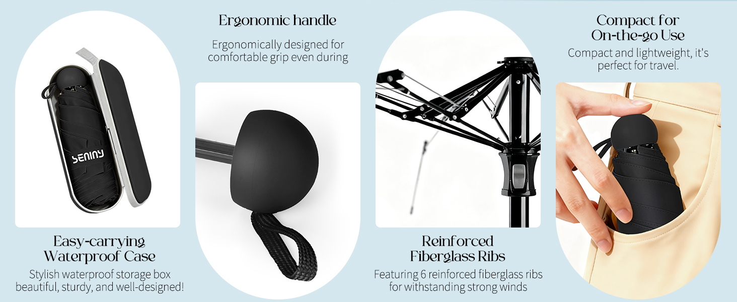 Mini Portable Travel Umbrella with Case