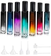 LIOUCBD 7 Pcs Glass Perfume Atomizer Travel Bottles Empty, 10ml Cologne Travel Bottle Refillable ...