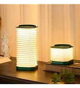 Uniwolk Paper Lamp House Warming Gifts, Portable Cordless Foldable Small Bedside Lamp, Retro Gree...