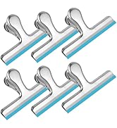 HOUSE AGAIN 6 Pack Stainless Steel Large Chip Bag Clips Covered with Silicone - NO More Sharp Edg...