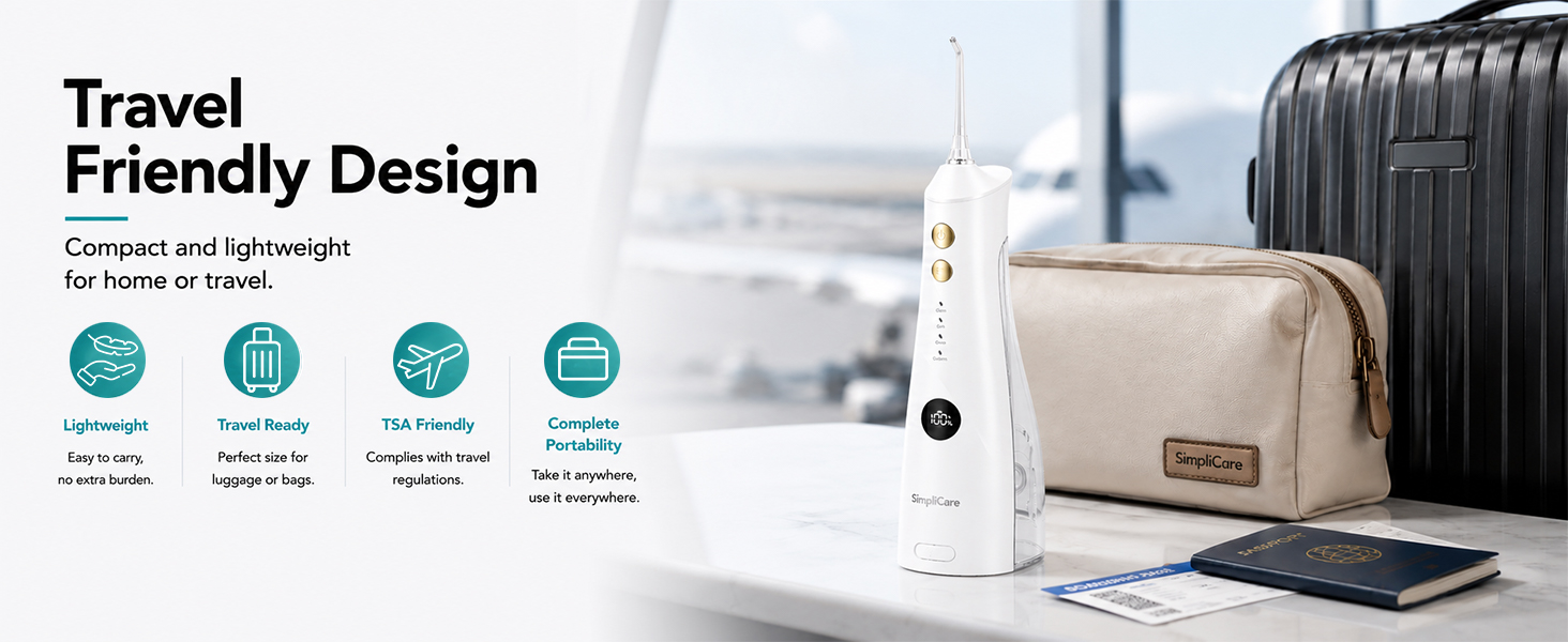 SimpliCare F5052 cordless water flosser for daily oral care and deep cleaning