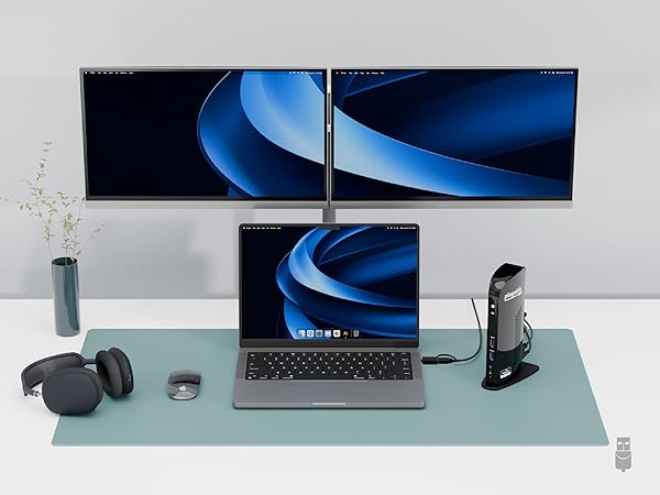 dual hdmi docking station enables crystal-clear dual displays ideal for presentations multitasking