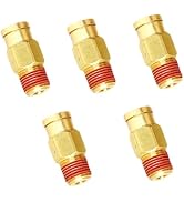 TL TOOLEGIN Push to Connect Fittings, 1/4" Tube OD x 1/8" NPT Male Brass DOT Air Fittings, Air Li...