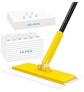 NEWE Sweeper Mop, 2-in-1 Starter Kit for Swiffer 10 Dry Sweeping Cloths and 10 Wet Mopping Pads, ...