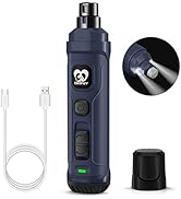 Casfuy Dog Nail Grinder with 2 LED Light - New Version 2-Speed Powerful Electric Pet Nail Trimmer...