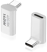 Duttek USB C 90 Degree Adapter 140W, 90 Degree USB C 40Gbps, 90 Degree USB C Male to Female Exten...