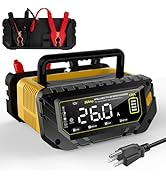 YHCHKJ Battery Charger 0-26A 6V/12V/24V Lithium LiFePO4 Lead Acid, Fully Automatic Car Battery Ma...