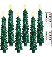 Lezonic 6Pcs Flameless Christmas Tree Candles with Remote Timer, LED Taper Candles Battery Operat...