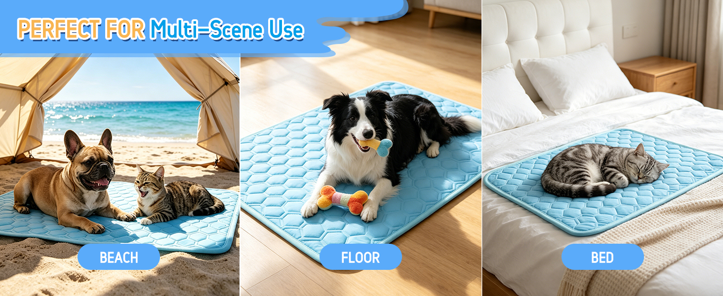 Cooling pad for dogs provides a safe cool resting spot for small and medium pets