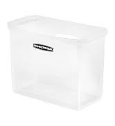 Bankers Box Portable Open Desktop Plastic File Box, Clear Organizer Bin, Side Handles, 9.8 H x 12...