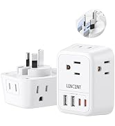 LENCENT Foldable Australia Travel Plug Adapter, US to New Zealand China Power Adaptor with 4 Outl...