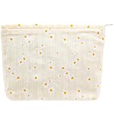 PAZIMIIK Makeup Bag Large Zipper Make Up Pouch for Purse Travel Canvas Cosmetic Organizer for Wom...