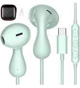 USB C Headphones for Samsung S24 Ultra S23 FE, Type C Earphones with Microphone HiFi Stereo Wired...