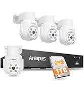 Anlapus 5MP Pan Tilt Security Camera System, Smart Human Vehicle Detection, Night Vision, Audio R...