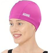 Aegend Fabric Swim Cap, Silicone Waterproof Layer - Breathable Cloth Swimming Cap, Keep Hair Dry ...