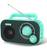 DreamSky AM FM Portable Radio Plug in Wall or Battery Operated | for Home & Outdoor, Strong Recep...