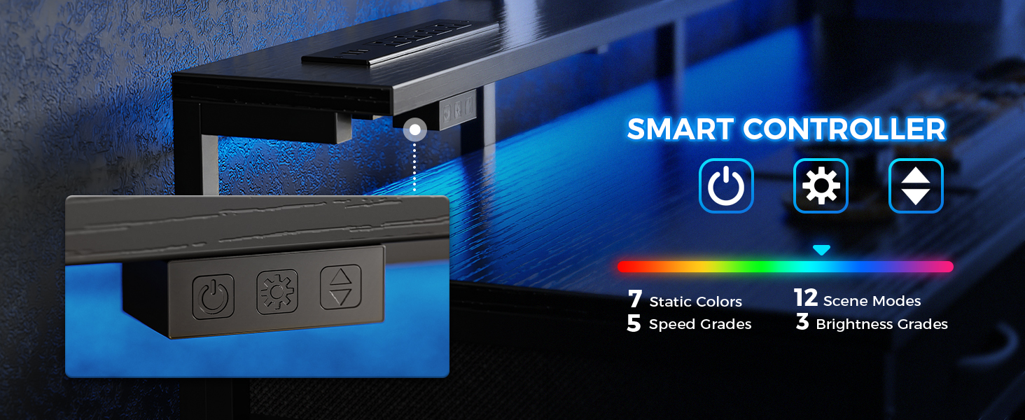 gaming desk with led lights