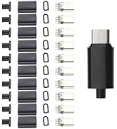 ELNONE 10 Sets USB 3.1 Type C Connector 24 Pin Male Plug DIY Solder Wire USB C Male Adapter Cable...