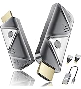 FIGEBNY Wireless HDMI Transmitter and Receiver 4K, Wireless HDMI HD Extender Kit Plug & Play 5G f...