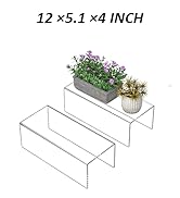 Sezanrpt Acrylic Shelf Riser 12x5.1x4 pack of 2, Clear Acrylic Stand for Funko Pop, Collectibles,...