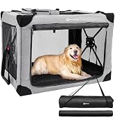 MIU COLOR Collaspsible Quick Installation Dog Crate - 37 Inch Portable Travel for Large Dog, 3-Do...