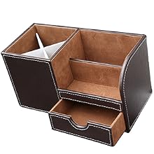 KINGFOM Pen Pencil Holder Desk Organizer with a Small Drawer
