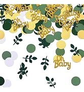 WEIKA, 200 Pcs Greenery Baby Shower Confetti Scatter Decorations, Sage Green Party Decor, Green G...
