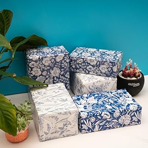Blue Floral Wrapping Paper