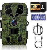 Trail Camera, 4K 48MP WiFi Game Camera with Night Vision, 0.1s Trigger Motion Activated, 120°Wide...