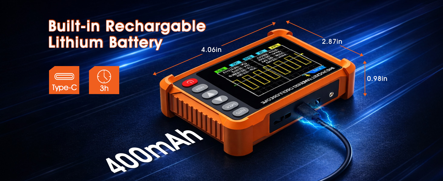Handheld Oscilloscope Portable Mini Pocket Digital Oscilloscope Kit with 500KHz Bandwidth