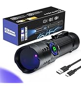 DARKDAWN UV Flashlight 365nm Blacklight ,Mini USB-C Rechargeable LED with Black Mirror, Woods Lam...